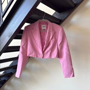 Zara Pink Women's Cropped Blazer